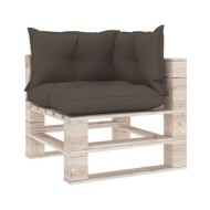 Coussins de canapé palette 3 pcs Taupe Tissu