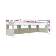 Tente de réception pliable avec 5 parois 3x9 m Blanc cassé