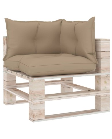 Coussins de canapé palette 3 pcs Beige Tissu