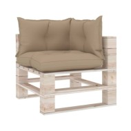 Coussins de canapé palette 3 pcs Beige Tissu