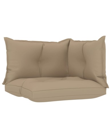 Coussins de canapé palette 3 pcs Beige Tissu
