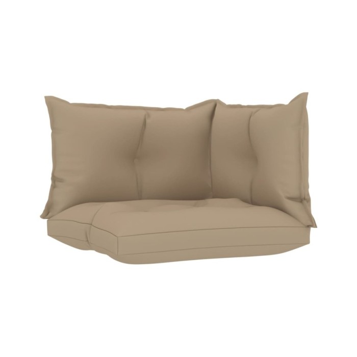 Coussins de canapé palette 3 pcs Beige Tissu