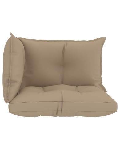 Coussins de canapé palette 3 pcs Beige Tissu