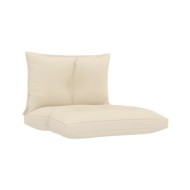 Coussins de canapé palette 2 pcs Crème Tissu