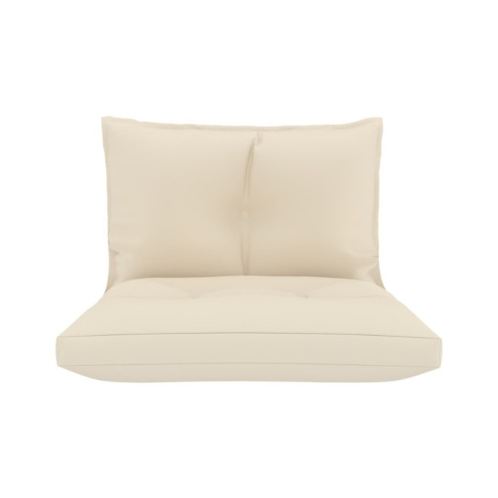 Coussins de canapé palette 2 pcs Crème Tissu