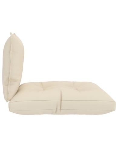 Coussins de canapé palette 2 pcs Crème Tissu