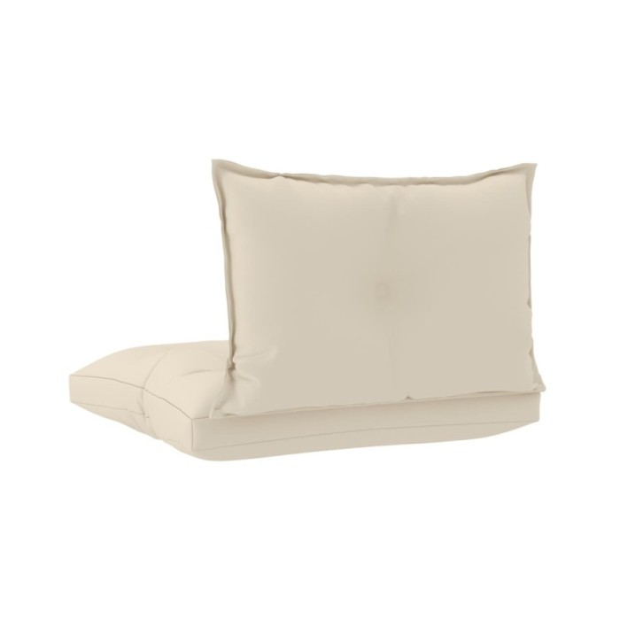 Coussins de canapé palette 2 pcs Crème Tissu