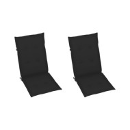 Coussins de chaise de jardin 2 pcs Noir 120 x 50 x 3 cm