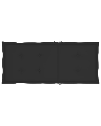 Coussins de chaise de jardin 2 pcs Noir 120 x 50 x 3 cm