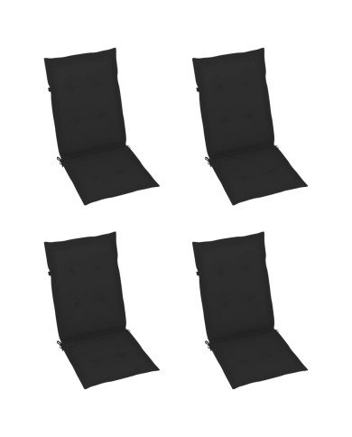 Coussins de chaise de jardin 4 pcs Noir 120x50x3 cm