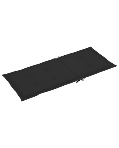 Coussins de chaise de jardin 4 pcs Noir 120x50x3 cm