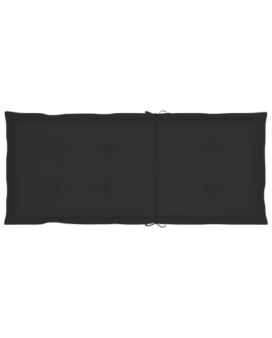 Coussins de chaise de jardin 4 pcs Noir 120x50x3 cm