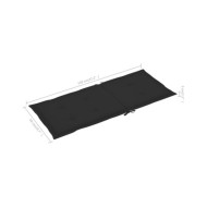 Coussins de chaise de jardin 4 pcs Noir 120x50x3 cm