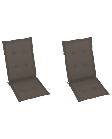Coussins de chaise de jardin 2 pcs Taupe 120 x 50 x 3 cm