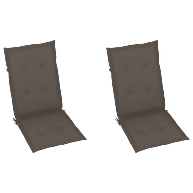 Coussins de chaise de jardin 2 pcs Taupe 120 x 50 x 3 cm