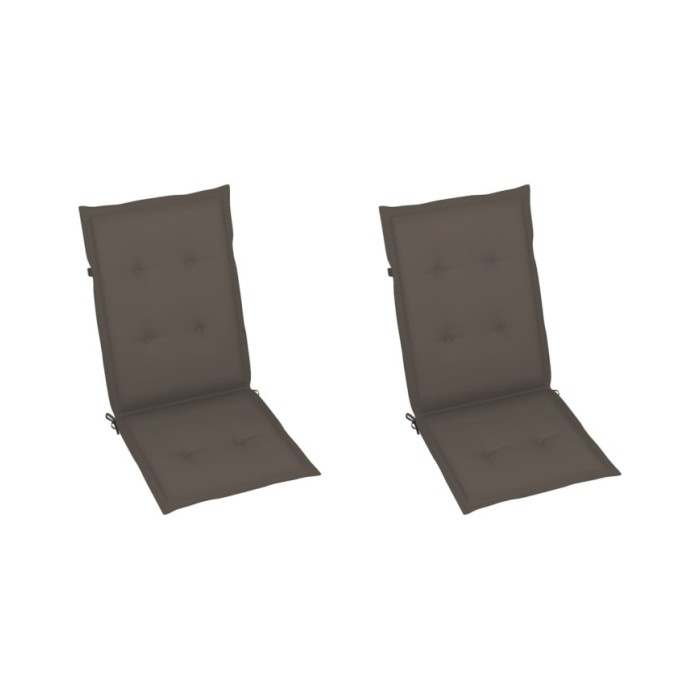 Coussins de chaise de jardin 2 pcs Taupe 120 x 50 x 3 cm