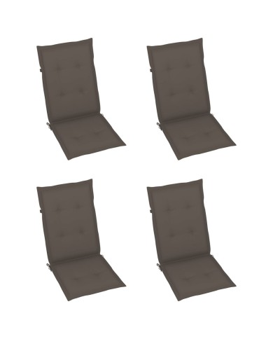 Coussins de chaise de jardin 4 pcs Taupe 120 x 50 x 3 cm