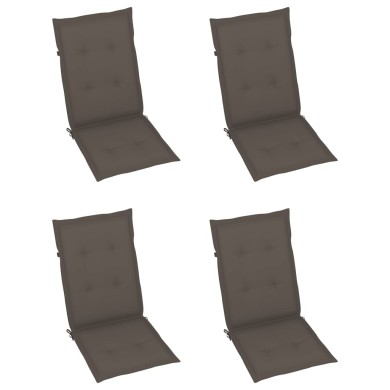 Coussins de chaise de jardin 4 pcs Taupe 120 x 50 x 3 cm