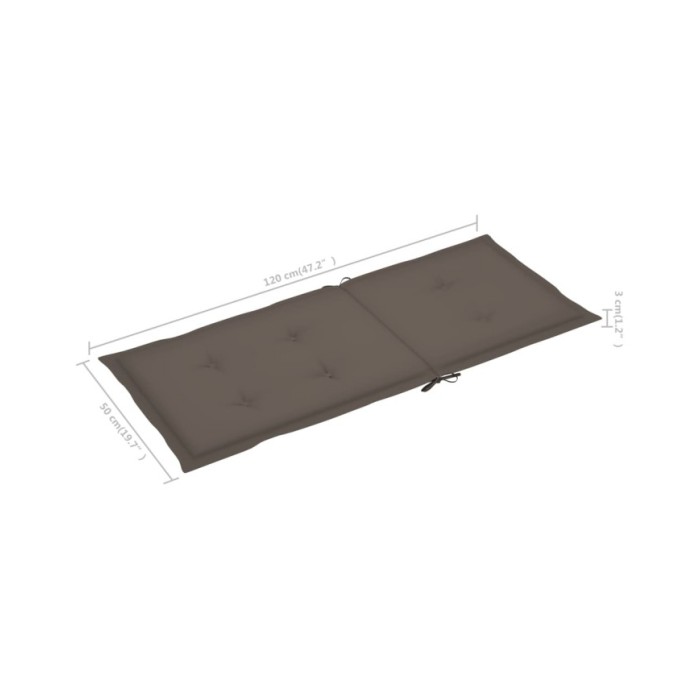 Coussins de chaise de jardin 4 pcs Taupe 120 x 50 x 3 cm