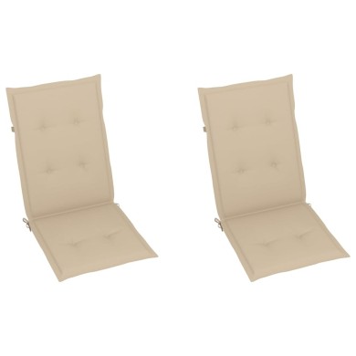 Coussins de chaise de jardin 2 pcs Beige 120 x 50 x 3 cm