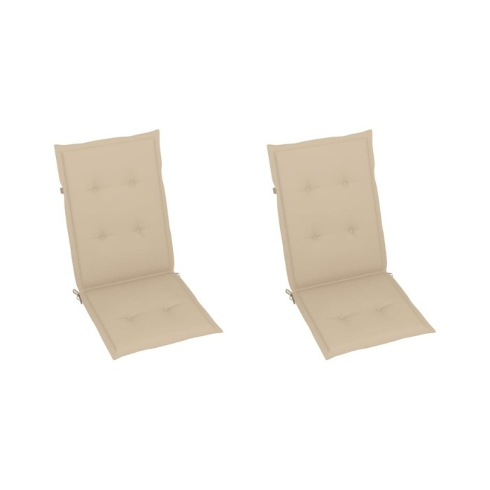 Coussins de chaise de jardin 2 pcs Beige 120 x 50 x 3 cm