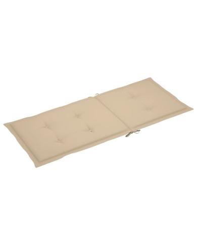 Coussins de chaise de jardin 2 pcs Beige 120 x 50 x 3 cm