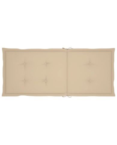 Coussins de chaise de jardin 2 pcs Beige 120 x 50 x 3 cm