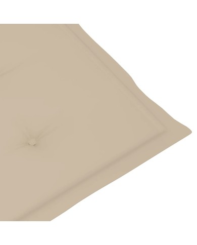 Coussins de chaise de jardin 2 pcs Beige 120 x 50 x 3 cm