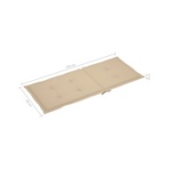 Coussins de chaise de jardin 2 pcs Beige 120 x 50 x 3 cm