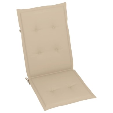 Coussins de chaise de jardin 4 pcs Beige 120 x 50 x 3 cm