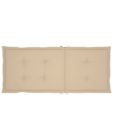 Coussins de chaise de jardin 4 pcs Beige 120 x 50 x 3 cm