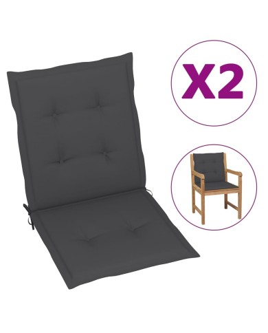 Coussins de chaise de jardin 2 pcs Anthracite 100x50x3 cm