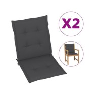 Coussins de chaise de jardin 2 pcs Anthracite 100x50x3 cm