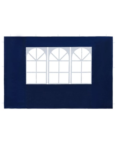 Paroi de tente de réception 2 pcs avec fenêtre PE Bleu