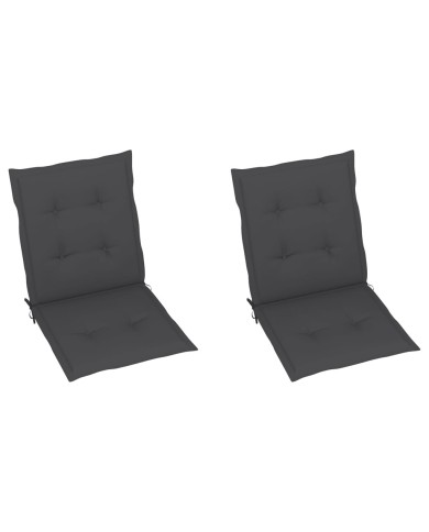 Coussins de chaise de jardin 2 pcs Anthracite 100x50x3 cm