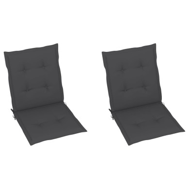 Coussins de chaise de jardin 2 pcs Anthracite 100x50x3 cm
