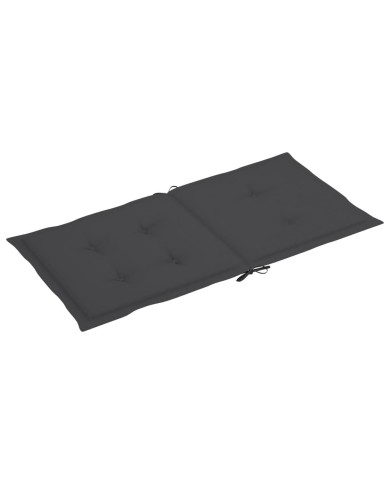 Coussins de chaise de jardin 2 pcs Anthracite 100x50x3 cm