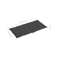 Coussins de chaise de jardin 2 pcs Anthracite 100x50x3 cm
