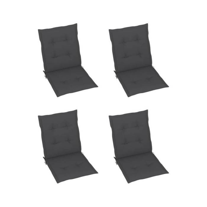 Coussins de chaise de jardin 4 pcs Anthracite 100x50x3 cm