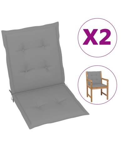 Coussins de chaise de jardin 2 pcs Gris 100 x 50 x 3 cm