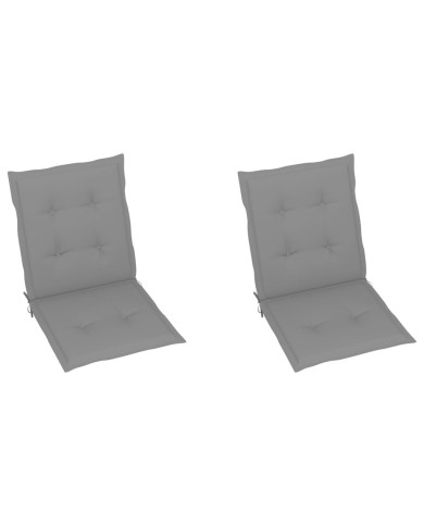 Coussins de chaise de jardin 2 pcs Gris 100 x 50 x 3 cm