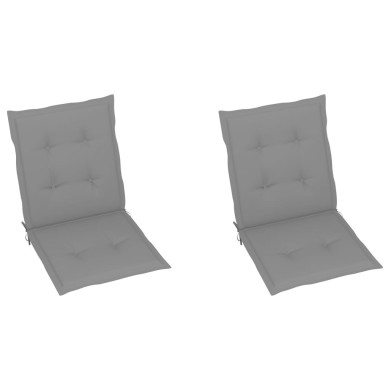 Coussins de chaise de jardin 2 pcs Gris 100 x 50 x 3 cm