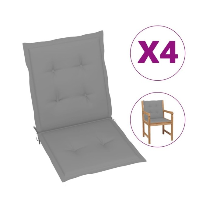 Coussins de chaise de jardin 4 pcs Gris 100 x 50 x 3 cm
