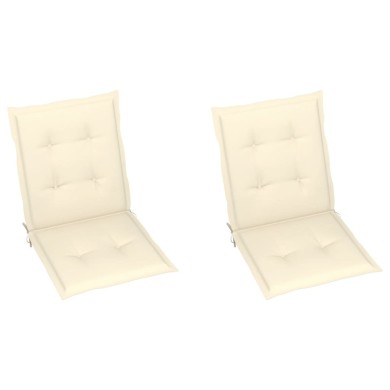 Coussins de chaise de jardin 2 pcs Crème 100 x 50 x 3 cm