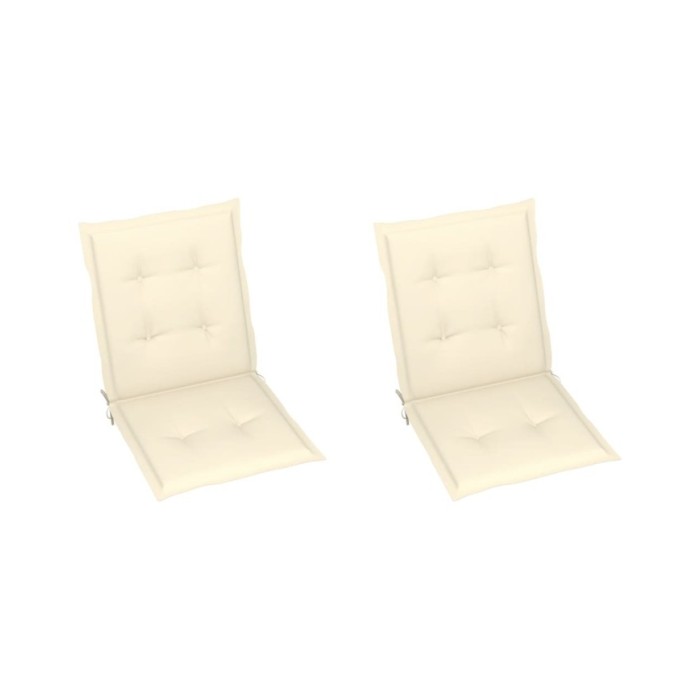Coussins de chaise de jardin 2 pcs Crème 100 x 50 x 3 cm