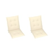 Coussins de chaise de jardin 2 pcs Crème 100 x 50 x 3 cm