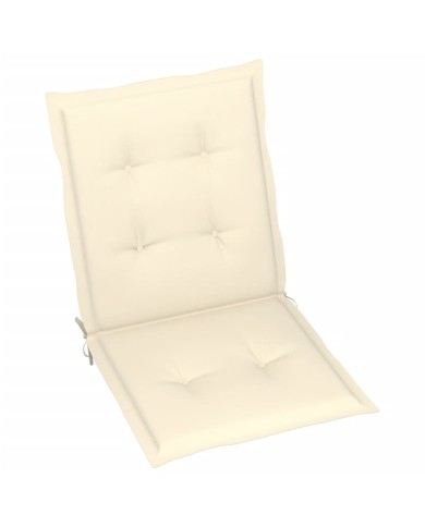 Coussins de chaise de jardin 2 pcs Crème 100 x 50 x 3 cm