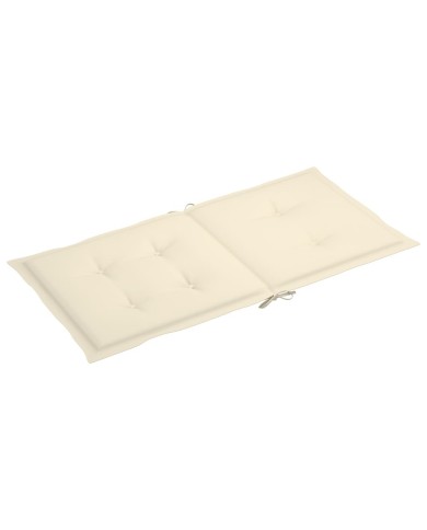 Coussins de chaise de jardin 2 pcs Crème 100 x 50 x 3 cm