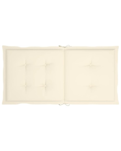 Coussins de chaise de jardin 2 pcs Crème 100 x 50 x 3 cm