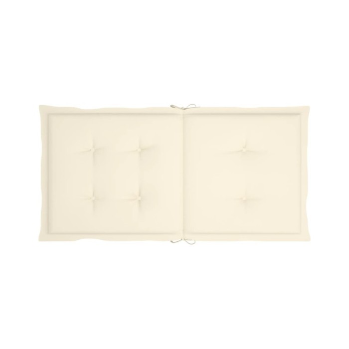 Coussins de chaise de jardin 2 pcs Crème 100 x 50 x 3 cm